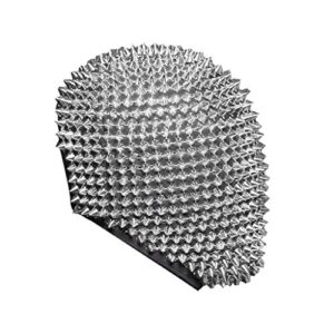 Spikes Studded Full Face Jewel Margiela Masck,Cosplay Face Bandanas for Halloween Cosplay Funny (Silver)