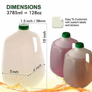 [10 PACK] Empty Plastic Gallon Juice Bottles with Tamper Evident Caps 128 OZ - Smoothie Bottles - Ideal for Juices, Milk, Smoothies, Picnic's and even Meal Prep by EcoQuality Juice Containers