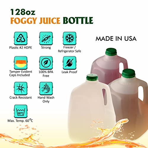 [10 PACK] Empty Plastic Gallon Juice Bottles with Tamper Evident Caps 128 OZ - Smoothie Bottles - Ideal for Juices, Milk, Smoothies, Picnic's and even Meal Prep by EcoQuality Juice Containers