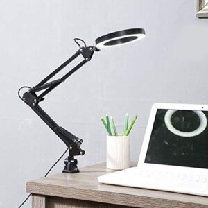 Desk Lamp with Flexible Swing Arm, Clamp Mount Tattoo Beauty Light 3 Tone & 10 Gear Dimmable