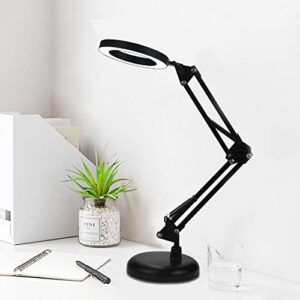 Desk Lamp with Flexible Swing Arm, Clamp Mount Tattoo Beauty Light 3 Tone & 10 Gear Dimmable