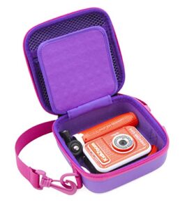 casematix toy camera travel case compatible with vtech kidizoom creator cam video camera and accessories for cams, includes purple case only