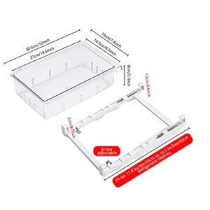 Fridge Drawer Organizer with Handle, Pull-out Refrigerator Storage Organizer Bins, Fridge Shelf Holder Storage Box