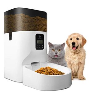 automatic cat feeder, 7l food dispenser for cats and dogs, portion control, voice recorder, programmable timer for up to 4 meals per day