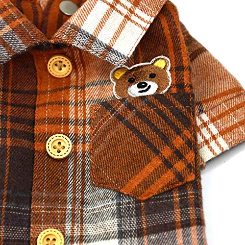 InnoPet Dog Shirt, Pet Plaid Clothes Shirt Cat T-Shirt, Sweater Matching Breathable for Small Medium Large Dogs Cats Puppy Soft Adorable Casual Cozy Valentines Dog Shirt Red Blue Brown Colors