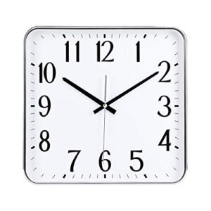 zxb-shop wall clock for living room kitchen creative kitchen/living room/office large ultra-quiet quartz-free movement rectangular design wall clock (13 inches) home/office/classroom/school clock