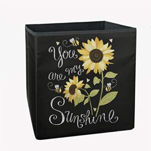 dremagia sunflower collapsible storage bin/box/organizer/cube/basket, toy chest, you are my sunshine