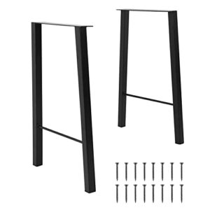 tengchang 30" metal desk dining table legs black, set of 2