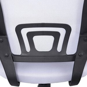 Naomi Home Height Adjustable Ergonomic Drafting Chair Mesh Mid-Back Swivel Office Chair with Armrest, Lumbar Support, Back Adjustment, Caster Wheels, Executive Rolling Computer Desk Chair - White