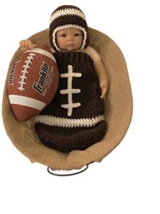 handmade newborn baby boy football snuggle sack cocoon baby bonnet photo prop shower gift