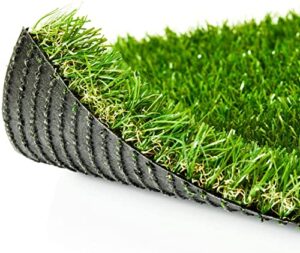 zgr premium artificial grass 3' x 4' outdoor rug, 1.38" realistic thick turf for garden, yard, fake lawn, dogs synthetic grass mat, non-toxic, rubber backed with drainage holes, customized sizes