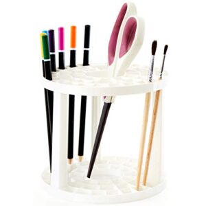 eucatus fast-dry, easy-access paint brush holder. best desk organizer or art supplies caddy for home, school or office. store and dry makeup or art brushes, scissors, craft tools and accessories