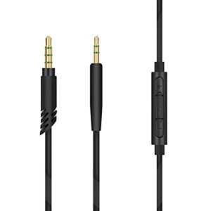 linkidea audio cable with mic for bose quietcomfort se, 700nc, quietcomfort 35 ii, qc 25, qc35, qcse headphones, 2.5mm trrs to trs replacement aux cord with inline microphone (5 ft / 1.5 m)