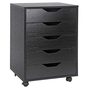 ZENY 5 Drawers Office Storage Cabinet with Casters Under Desk Cabinet Storage Desk Drawers, Home Furniture Drawer Cabinet Organizer Side Table