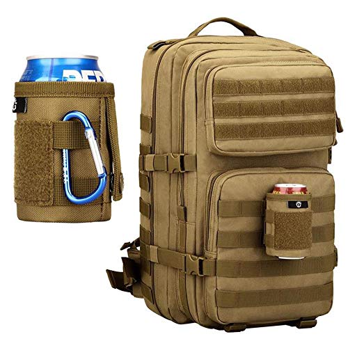 Molle Can Holder Coolie(s) Gifts for Men And Women 10-15 OZ Collapsible Nylon Can Beer Beverage Cooler Cover Insulator Holder Sleeve for Cola Beer Soda （Orange）