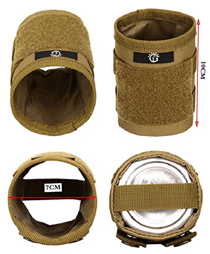 Molle Can Holder Coolie(s) Gifts for Men And Women 10-15 OZ Collapsible Nylon Can Beer Beverage Cooler Cover Insulator Holder Sleeve for Cola Beer Soda （Orange）
