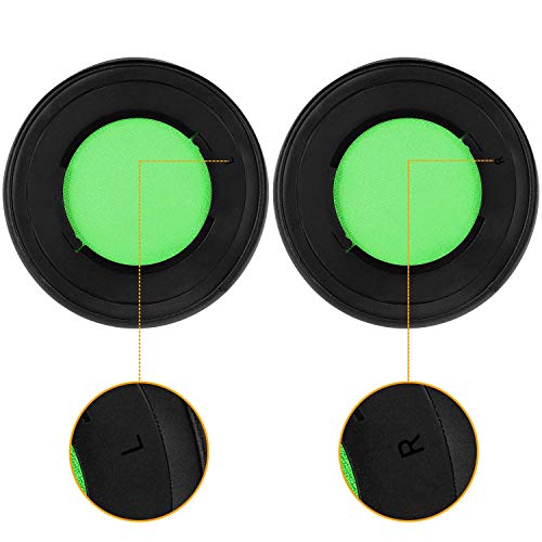 Kraken Pro V2 Ear Pads, Oval Replacement Headphones Ear Cushions Protein Leather Memory Foam Earpads Cover Earmuffs Repair Parts for Razer Kraken Pro 7.1 V2 Gaming Headset Easy Installation - Green