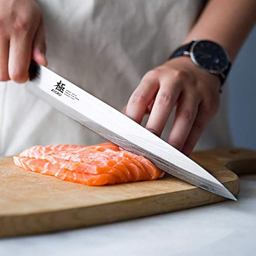 Kyoku Samurai Series 5-Knife Set with Block + 10.5" Yanagiba Knife Japanese Sushi Sashimi Knives - Japanese High Carbon Steel