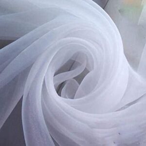 120" Wide (10ft Wide) Sheer Voile Chiffon Fabric - Perfect for Draping Panels and Masking for Weddings & Events - White by The Yard (1 Yard)