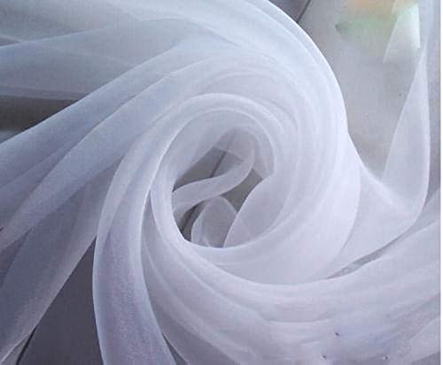 120" Wide (10ft Wide) Sheer Voile Chiffon Fabric - Perfect for Draping Panels and Masking for Weddings & Events - White by The Yard (1 Yard)