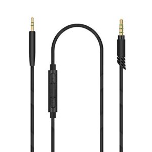 linkidea audio cable with mic for jbl e55bt e50bt e45bt e40bt e35 e30 e65btnc 650btnc s700 headphones, 2.5mm trrs to trs replacement aux cord with inline microphone and volume control (5ft / 1.5m)
