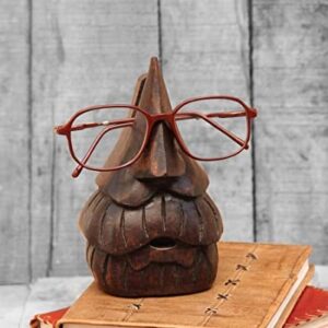 EARTHLY HOME Wooden Spectacle Eye Glasses Holder, Classic Beard Eyewear Retainer Sunglasses Holder Display Stand, Wooden Specs Holder, Optical Glass Accessories, Home Décor Office Desktop Accessory