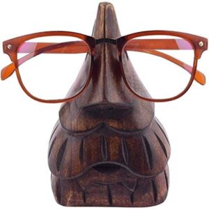 EARTHLY HOME Wooden Spectacle Eye Glasses Holder, Classic Beard Eyewear Retainer Sunglasses Holder Display Stand, Wooden Specs Holder, Optical Glass Accessories, Home Décor Office Desktop Accessory