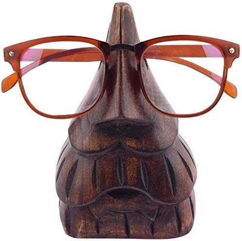 EARTHLY HOME Wooden Spectacle Eye Glasses Holder, Classic Beard Eyewear Retainer Sunglasses Holder Display Stand, Wooden Specs Holder, Optical Glass Accessories, Home Décor Office Desktop Accessory