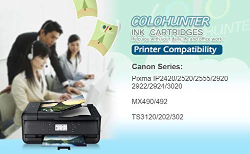 Colohunter Remanufactured Ink Cartridge Replacement for Canon PG-245XL CL-246XL PG-243 CL-244 to use with Pixma TS202 TS3120 TR4520 MG2922 MG3020 IP2820 MG3022 MG2420 MX490 MX492 (2-Pack)