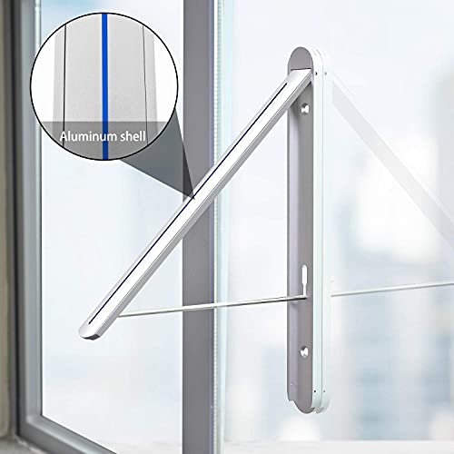 SunEegral Clothes Drying Rack Wall Mounted Laundry Dryer Room,Foldable Retractable Hanging Drying Rod Ultrathin Small Collapsible for Efficient Space Saving,65Ibs Capacity