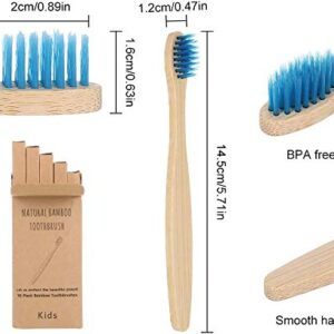 ECOPRO Kids Bamboo Toothbrush 10 Pack, Soft Bristles, Children's Toothbrushes Eco-Friendly Vegan Natural Wooden Handle Tooth Brush