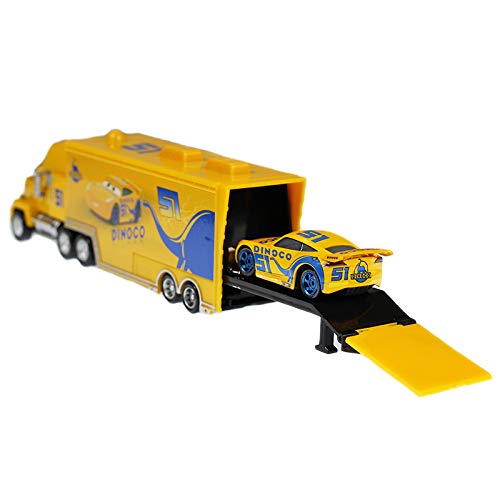fashionmore Movie Cars McQueen Toys Cruz Ramirez Mack Hauler Truck & Racer Speed Racers Metal Toy Car 1:55 Loose Kid Toys