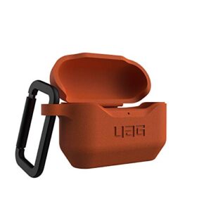 URBAN ARMOR GEAR UAG Compatible with AirPod Pro Case Full-Body Protective Soft-Touch Silicone Case with Detachable Carabiner, Standard Issue Silicone_001, Orange