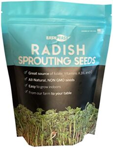 radish sprouting seeds | non gmo | grown in usa | (1/4 pound)