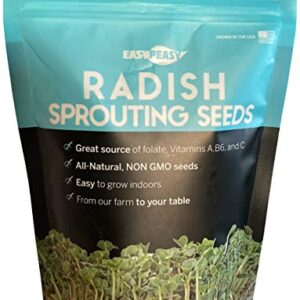 Radish Sprouting Seeds | Non GMO | Grown in USA | (1/4 Pound)