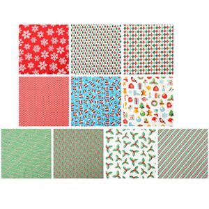 artibetter 20 sheets christmas fabric bundle squares snowman santa claus cotton fabrics christmas patchwork squares for sewing cloths quilting scrapbooking diy crafts