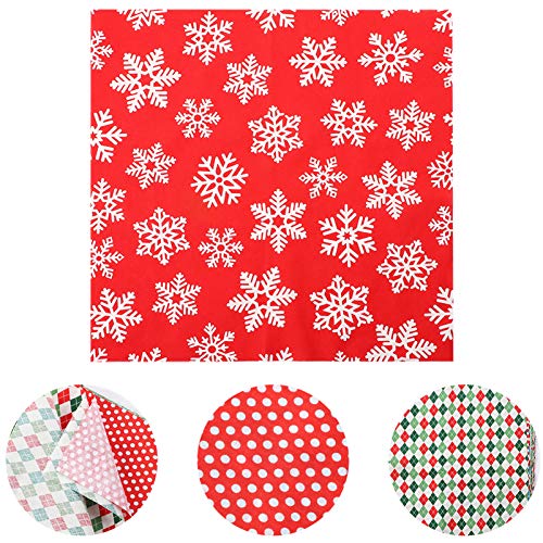 ARTIBETTER 20 Sheets Christmas Fabric Bundle Squares Snowman Santa Claus Cotton Fabrics Christmas Patchwork Squares for Sewing Cloths Quilting Scrapbooking DIY Crafts