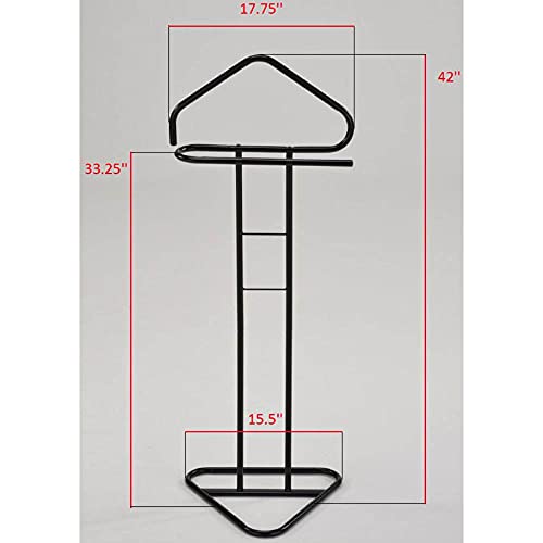 Pilaster Designs Traditional Fairview Suit & Tie Valet Stand Clothing Organizer Rack, Black Metal