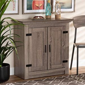 Baxton Studio Bruce Shoe Cabinets, Oak Brown