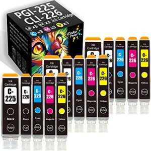 15-pack colorprint compatible pgi225 cli226 ink cartridge replacement for canon 225 226 pgi-225 cli-226 pixma ip4920 mg5120 mg5220 mg6220 mg6120 mg8220 mx882 mx892 mg5320 printer (3xlbk,3bk,3c,3m,3y)
