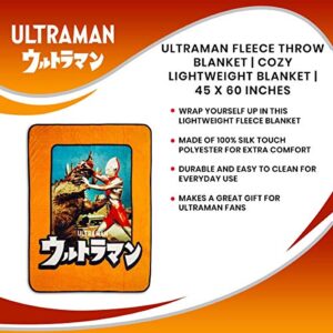 Ultraman Throw Blanket | Cozy Fleece Blanket | Super Soft Lightweight Blanket | 45 x 60 Inches
