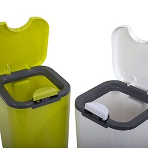 ACTION-1 2L Plastic Odor-Free Small Compost Bin, 5 x 5 x 7 inches, White