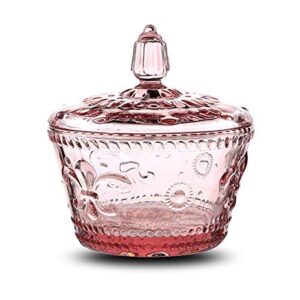 gaolinci phalaenopsis embossed glass candy jar, stained glass food jar with lid