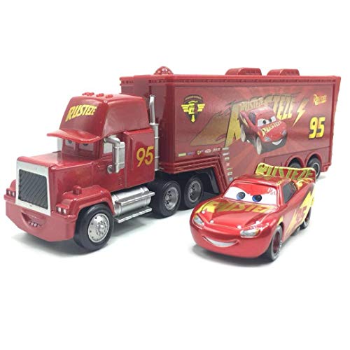 fashionmore Movie Cars Toys Red Lightning McQueen Mack Hauler Truck & Racer Speed Racers Metal Toy Car 1:55 Loose Kid Toys