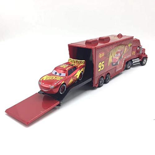 fashionmore Movie Cars Toys Red Lightning McQueen Mack Hauler Truck & Racer Speed Racers Metal Toy Car 1:55 Loose Kid Toys