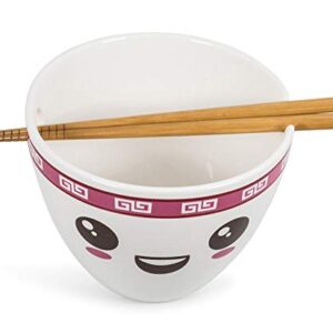 Toynk Miso Hungry Japanese Ceramic Dinner Set | 16-Ounce Ramen Bowl and Chopsticks Set