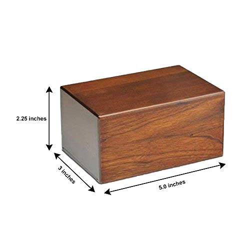 EARTHLY HOME Keepsake Urn for Ashes, Wooden Urn for Human Pet Ash, Funeral Cremation Urn for Ashes Cat Dog Urn, Urns Box for Kids Men Adult, Dog Ashes Urn - Extra Small (5 X 3 X 2 inches), Solid