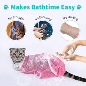 YLONG Cat Bathing Bag Anti-Bite and Anti-Scratch Cat Grooming Bag for Bathing, Nail Trimming, Medicine Taking,Injection,Adjustable Multifunctional Breathable Restraint Shower Bag(Green)