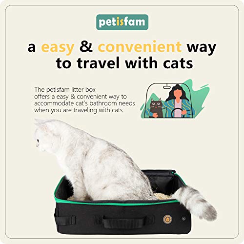 Portable Cat Travel Litter Box with Zipped Lid, No Leakage, No Smell, Easy to Carry, Easy to Use in Hotels, Car