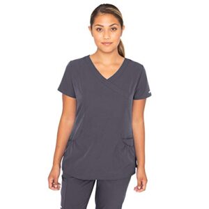 barco skechers vitality women’s charge v-neck scrub top – pewter, l